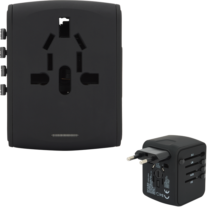 Adaptateur de voyage à 4 ports USB - EL165 Black