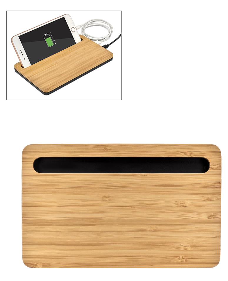Chargeur sans fil de bureau 5W bambou - EL183 Bamboo