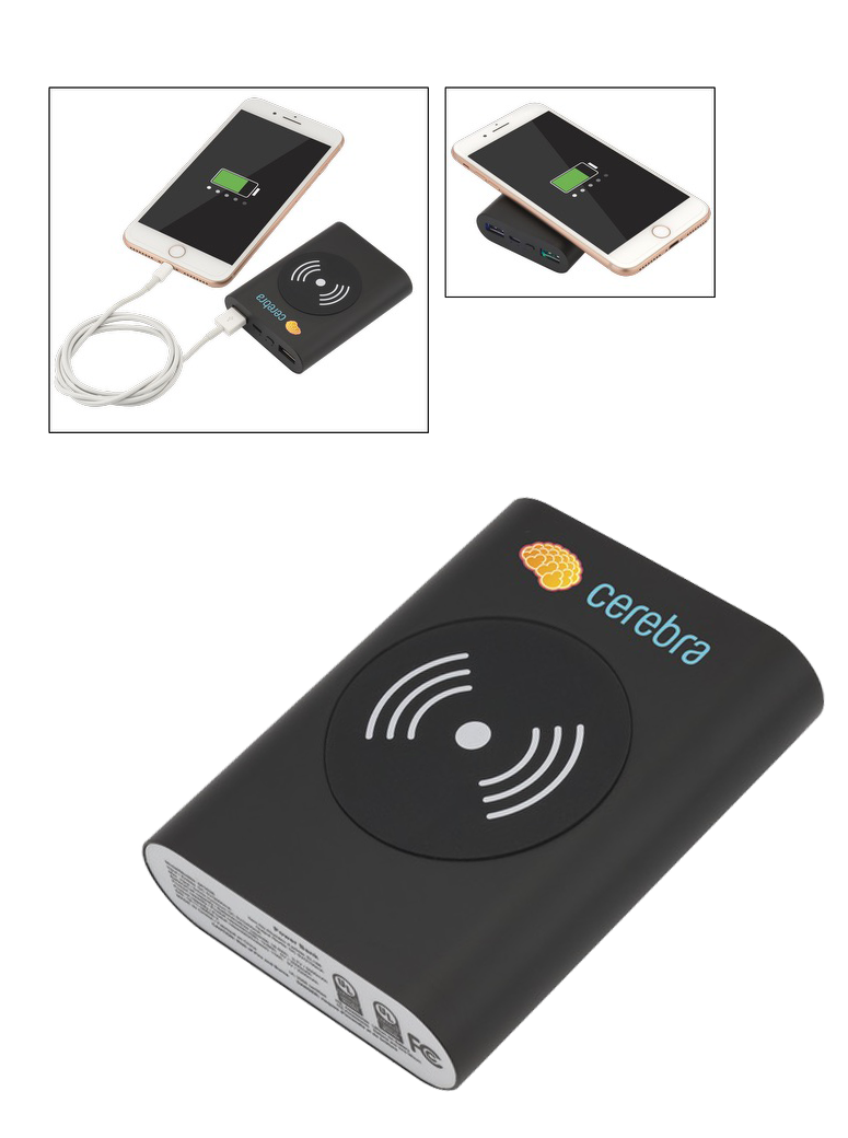 Chargeur sans fil certifié UL à 3-voies - 5000 mAh - EL186 Black