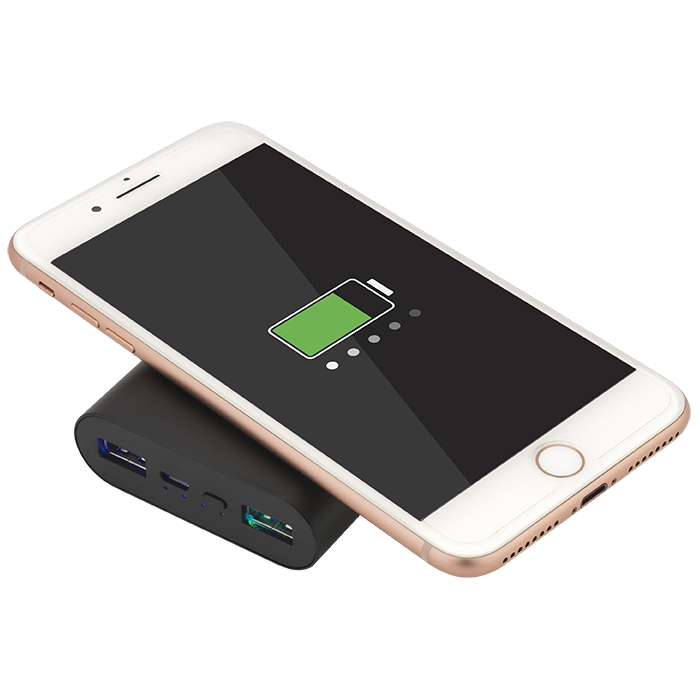 Chargeur sans fil certifié UL à 3-voies - 5000 mAh - EL186 Black