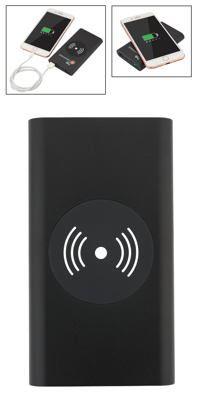 Chargeur certifié UL sans fil à 3-voies 10,000mAh - EL188 Black