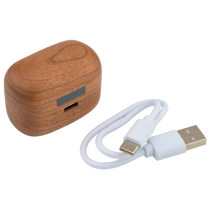 Écouteurs Sans Fil TWS en Merisier - EL204 Wood