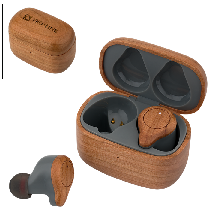 Écouteurs Sans Fil TWS en Merisier - EL204 Wood
