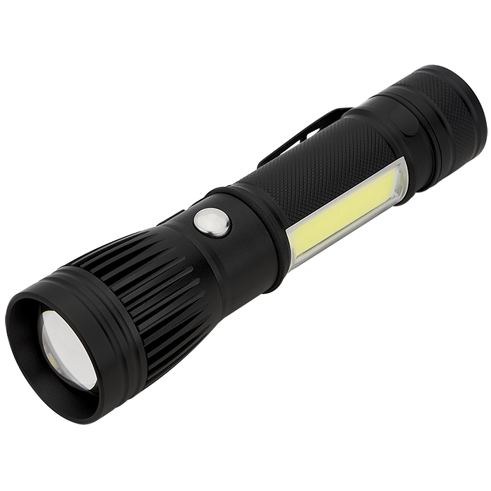 Lampe de poche rechargeable à DEL/COB Channel - FL183 Black