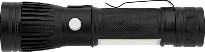 Lampe de poche rechargeable à DEL/COB Channel - FL183 Black