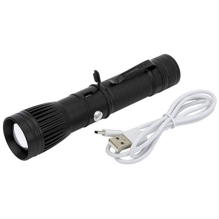 Lampe de poche rechargeable à DEL/COB Channel - FL183 Black