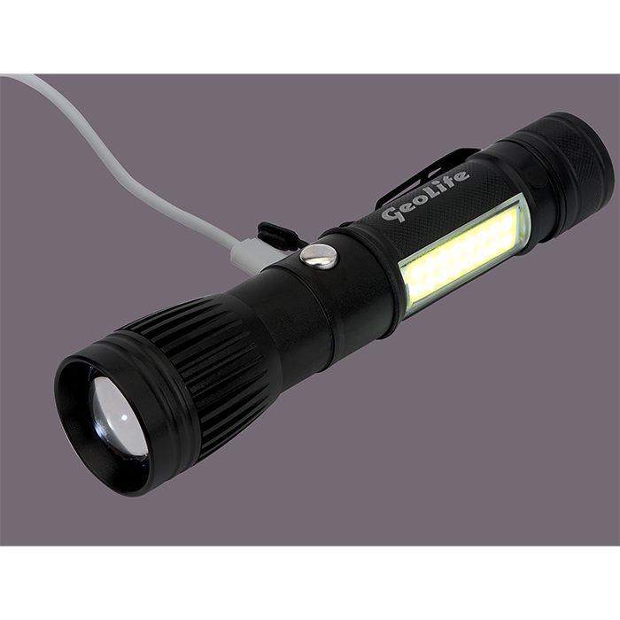 Lampe de poche rechargeable à DEL/COB Channel - FL183 Black