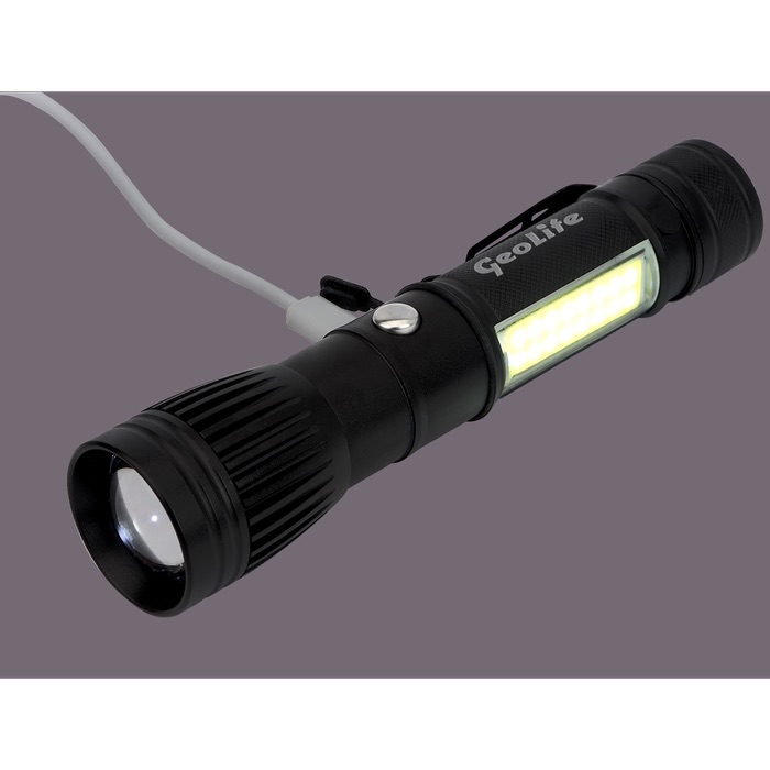 Lampe de poche rechargeable à DEL/COB Channel - FL183 Black