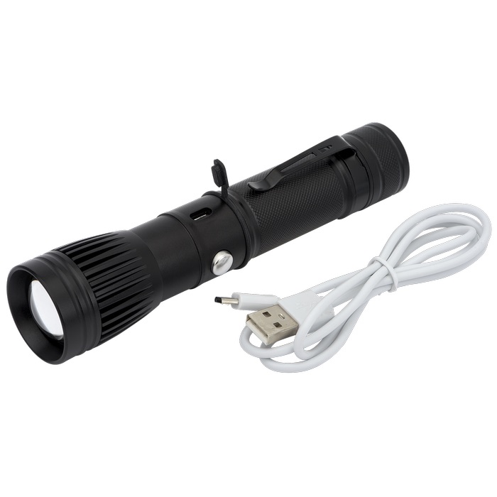 Lampe de poche rechargeable à DEL/COB Channel - FL183 Black