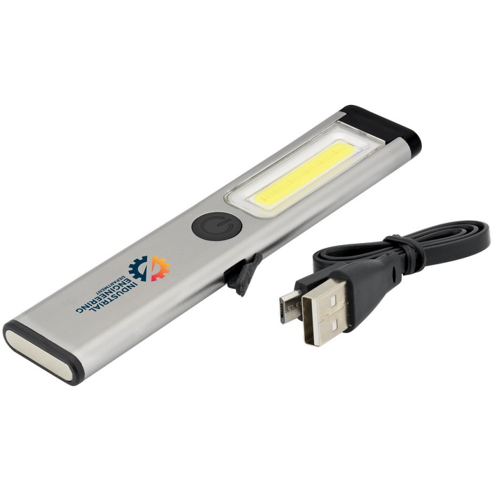 Lampe de travail à COB rechargeable Slimline - FL192 Silver