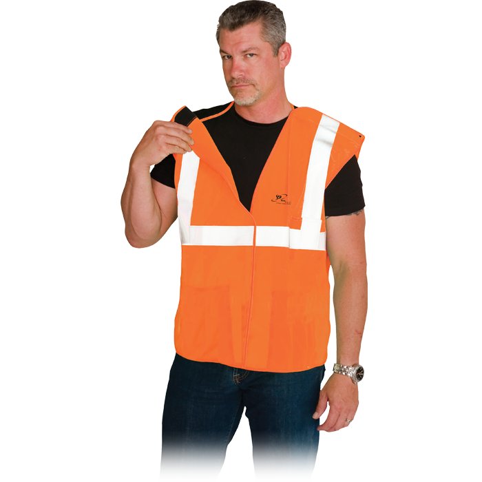 Veste Détachable en Tissu, 3 Poches - HV06 orange