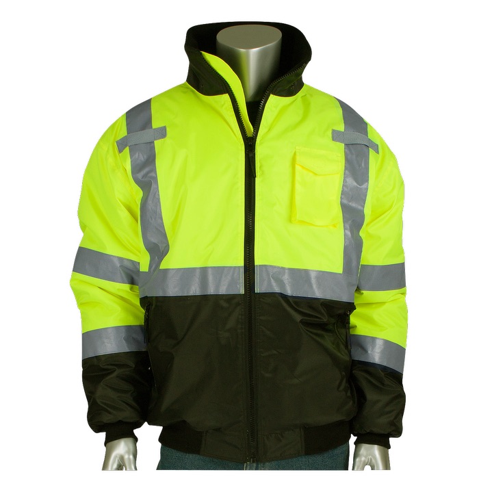 Blouson d’aviateur économique à bord noir - HV45 Yellow