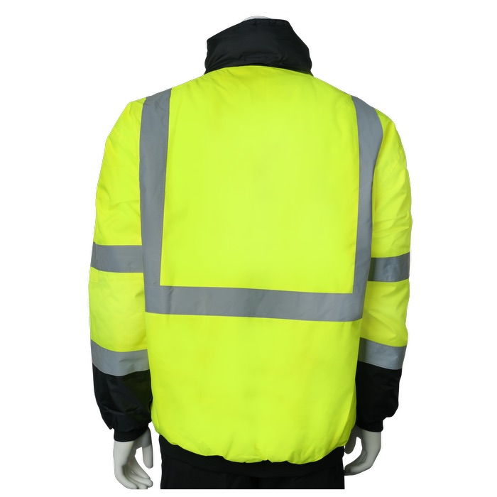 Blouson d’aviateur économique à bord noir - HV45 Yellow
