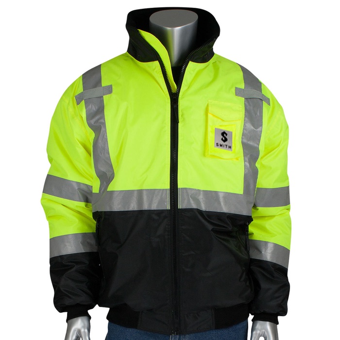 Blouson d’aviateur économique à bord noir - HV45 lime yellow