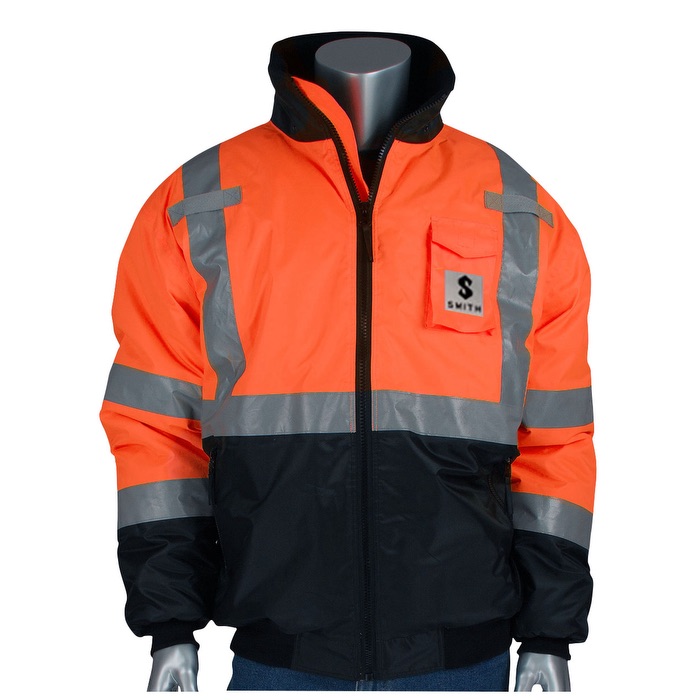 Blouson d’aviateur économique à bord noir - HV45 orange