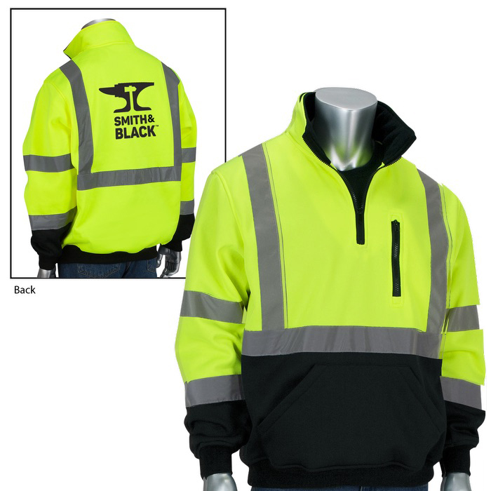  Pull à fermeture à glissière ¼ à bord noir - HV60