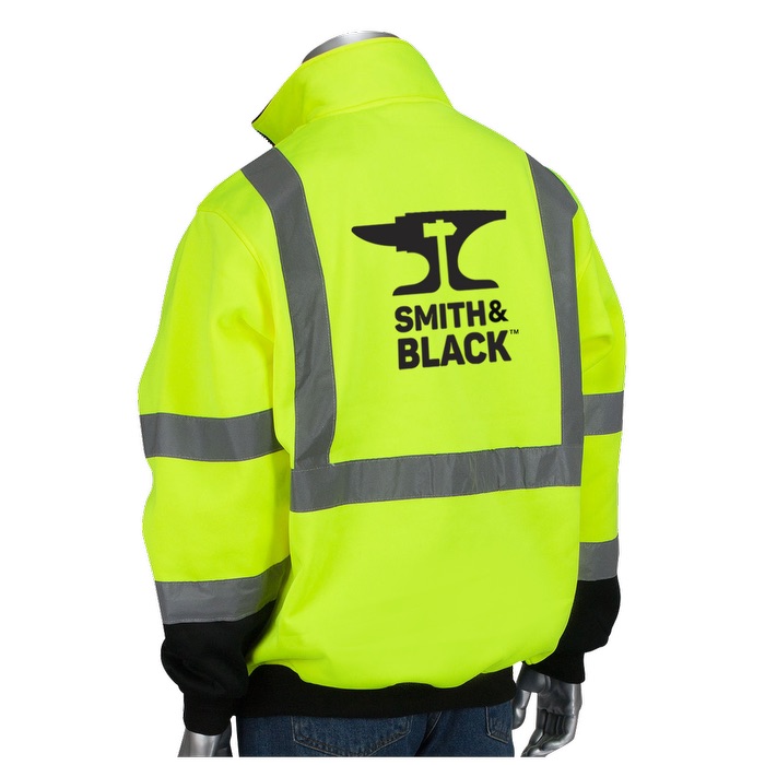 Pull à fermeture à glissière ¼ à bord noir - HV60 Yellow