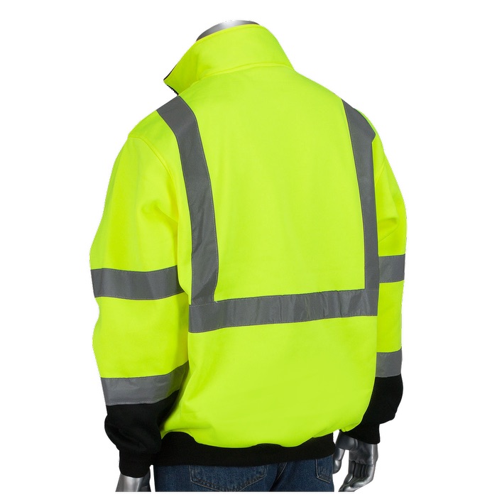 Pull à fermeture à glissière ¼ à bord noir - HV60 Yellow