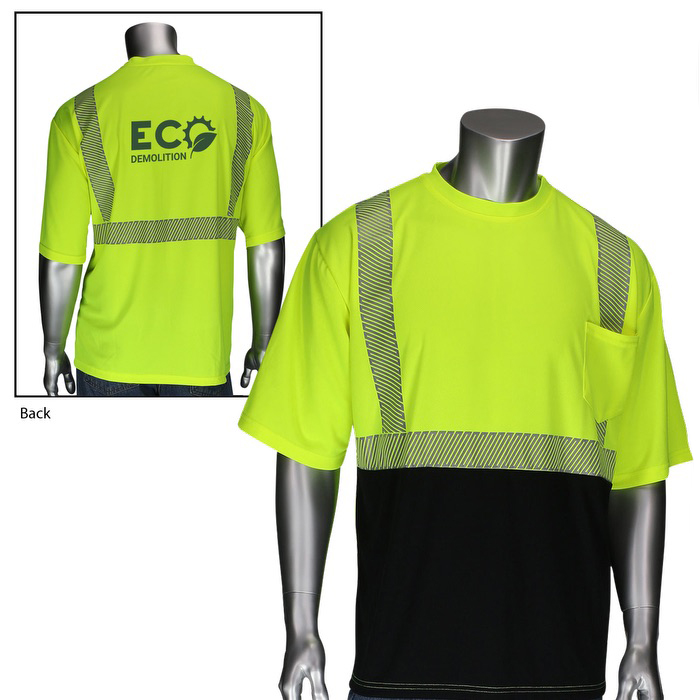 T-shirt à manches courtes à bord noir - Niveau 2 - HV62 lime yellow