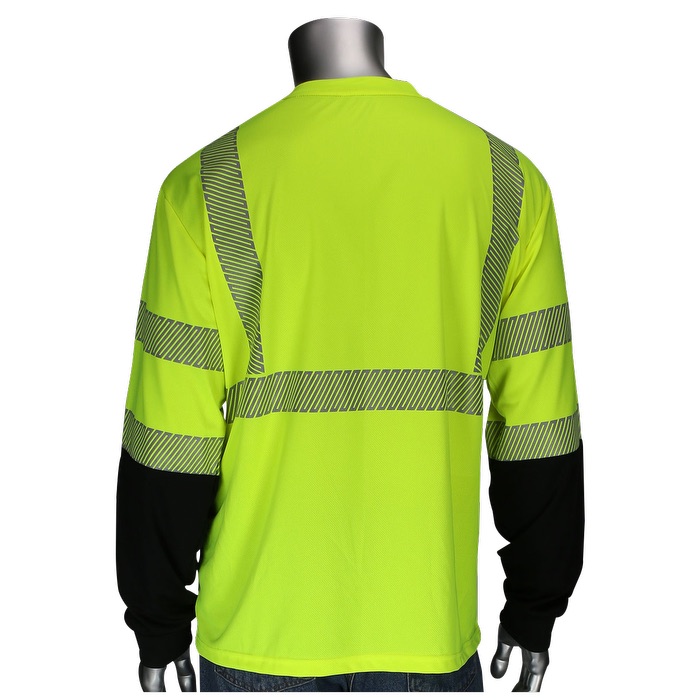 T-shirt à manches longues à bord noir - Niveau 3 - HV63 Yellow