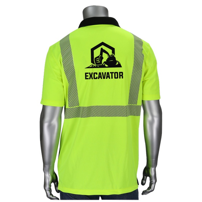 Polo avec bord avant noir - Niveau 2 - HV66 Yellow