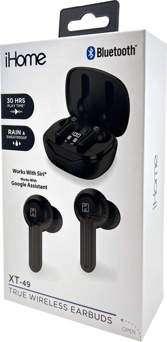 iHome iHome® XT-49 True Wireless Earbuds & Charger Case - IH03 black