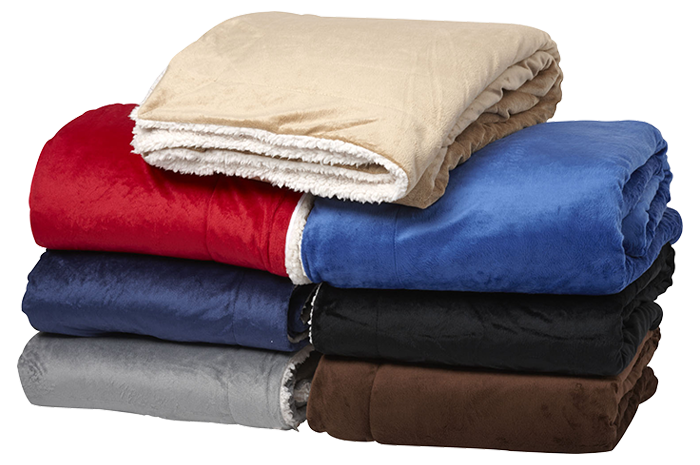 Couverture Sherpa Micro-mink surdimensionnée - PBF57 Black