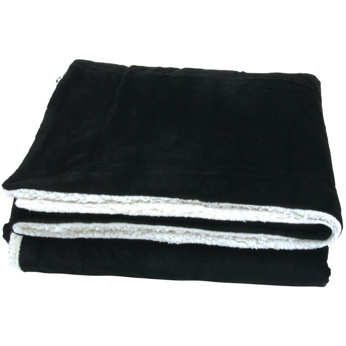 Couverture Sherpa Micro-mink surdimensionnée - PBF57 black