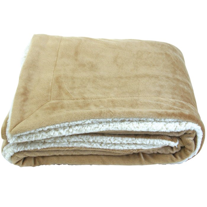 Couverture Sherpa Micro-mink surdimensionnée - PBF57 tan