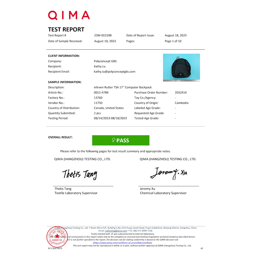 Elleven elleven™ Rutter TSA 17" Computer Backpack - 0011-47 Black