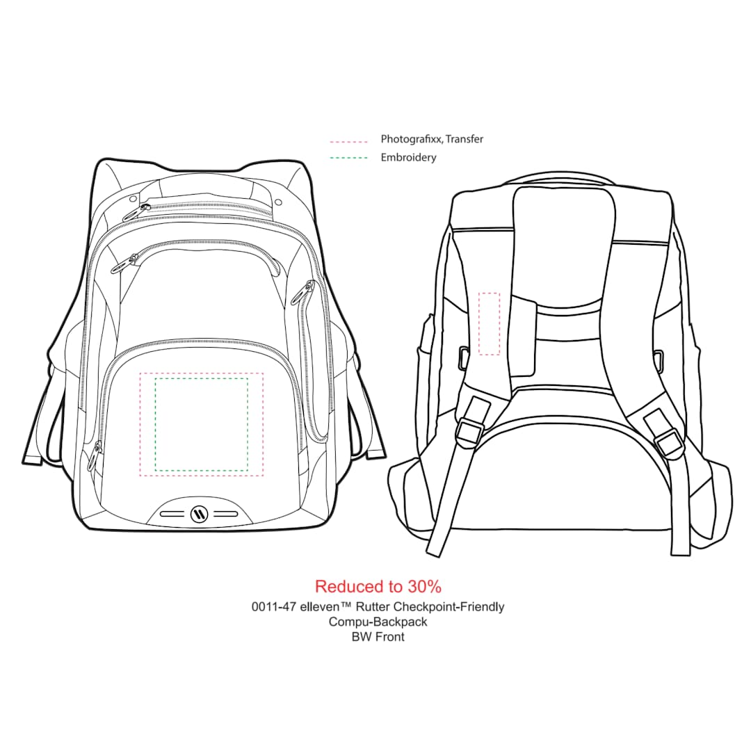 Elleven elleven™ Rutter TSA 17" Computer Backpack - 0011-47 Black