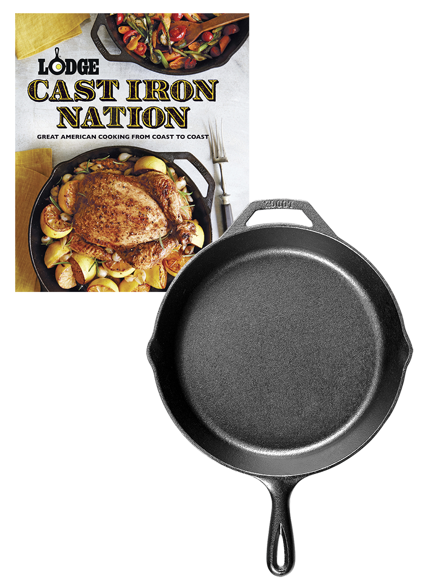Lodge Lodge® 10.25" Cast Iron / Nation Cookbook Gift Set - LCI52 Black