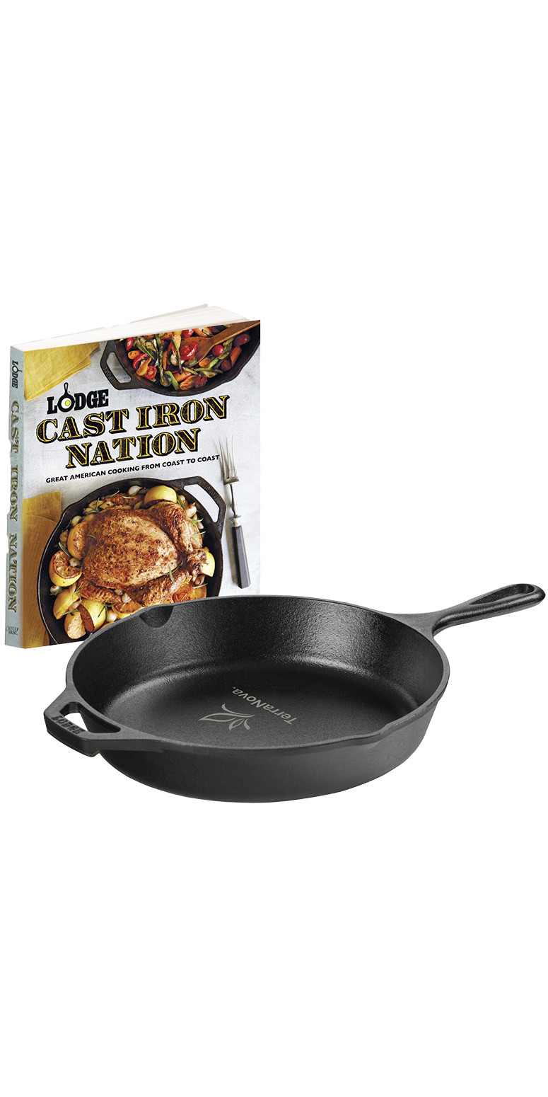 Lodge Lodge® 10.25" Cast Iron / Nation Cookbook Gift Set - LCI52 Black