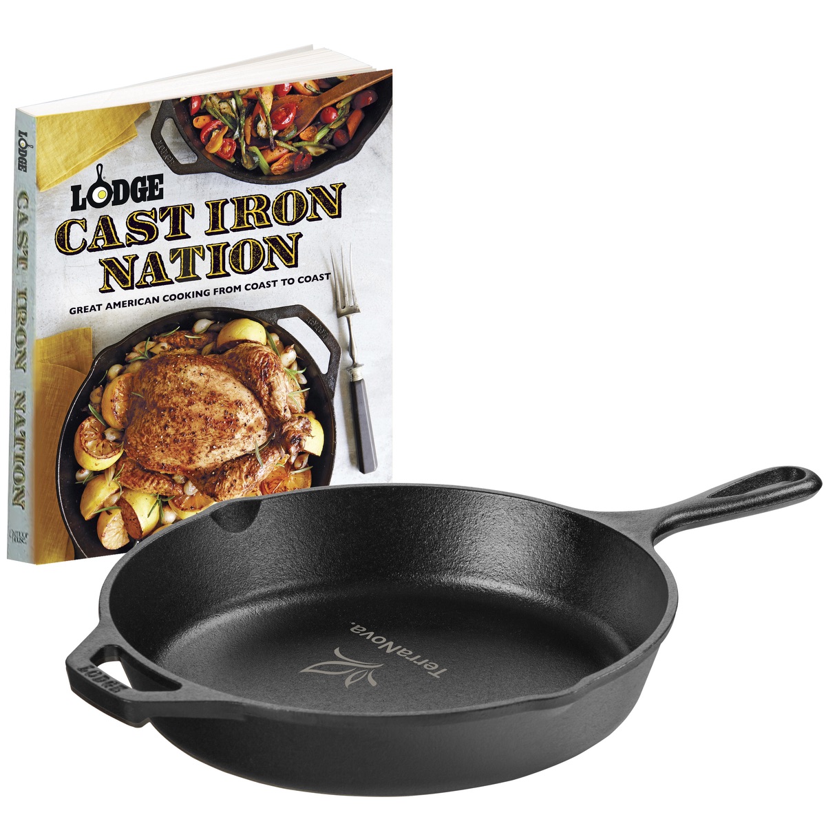 Lodge Lodge® 10.25" Cast Iron / Nation Cookbook Gift Set - LCI52 black