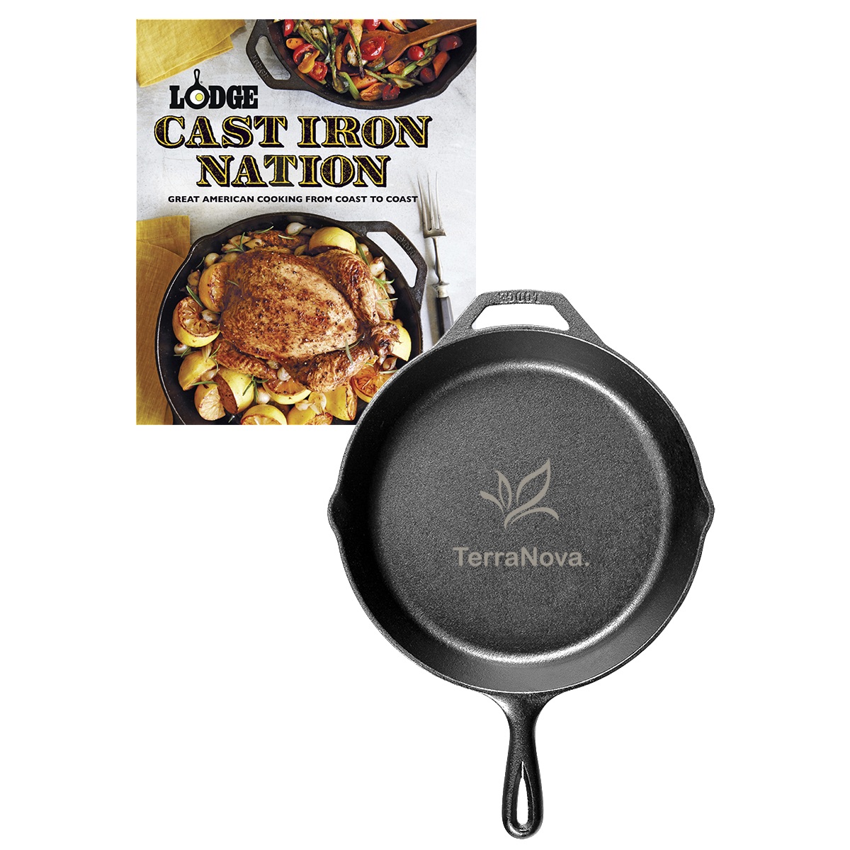 Lodge Lodge® 10.25" Cast Iron / Nation Cookbook Gift Set - LCI52 Black