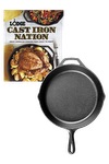 Lodge Lodge® 10.25" Cast Iron / Nation Cookbook Gift Set - LCI52 Black