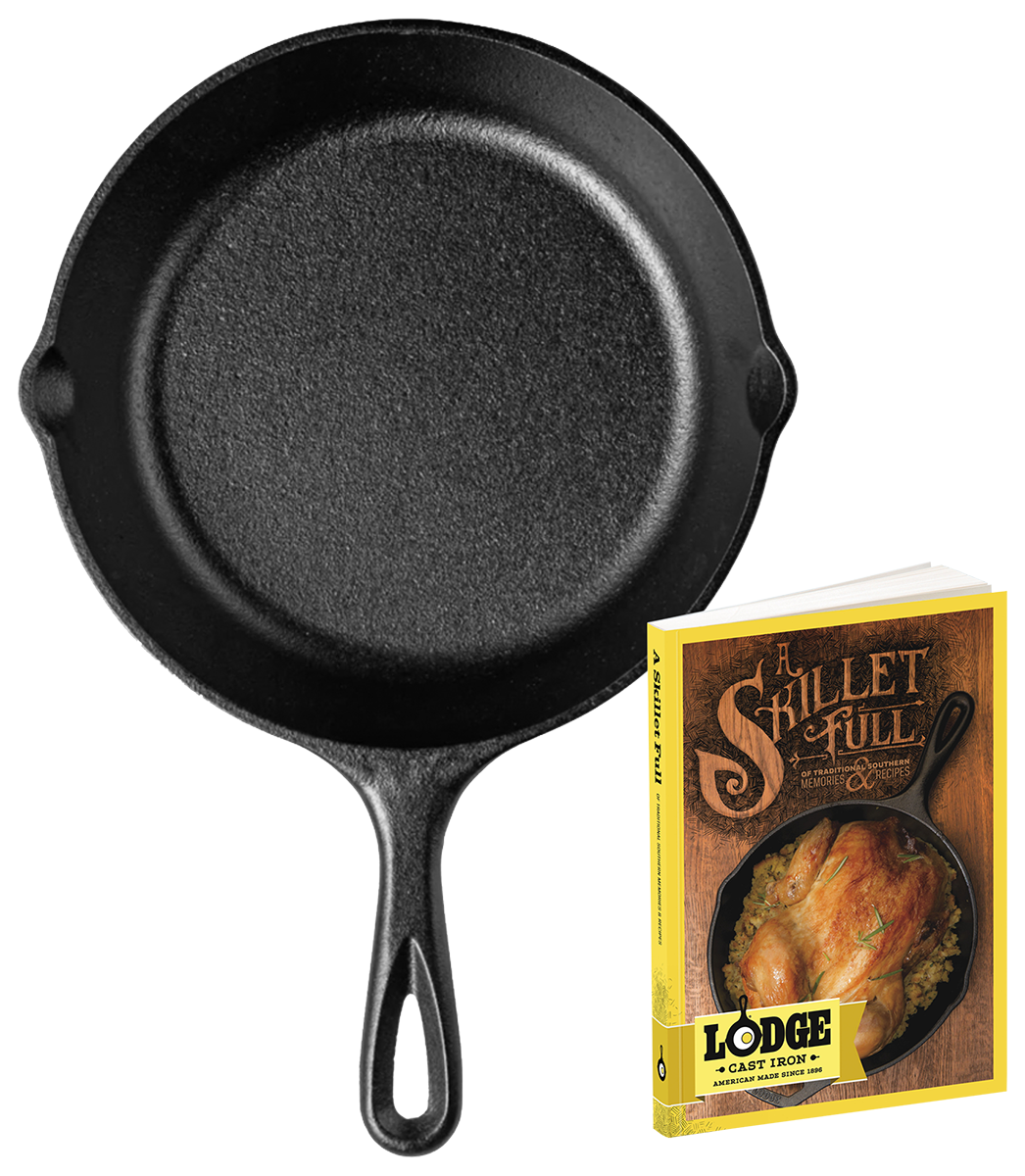 Lodge Lodge® 8" Cast Iron/Skillet Full Cookbook Gift Set - LCI53 Black