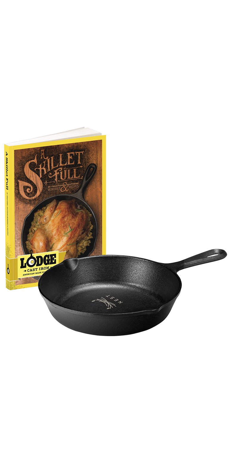 Lodge Lodge® 8" Cast Iron/Skillet Full Cookbook Gift Set - LCI53 Black
