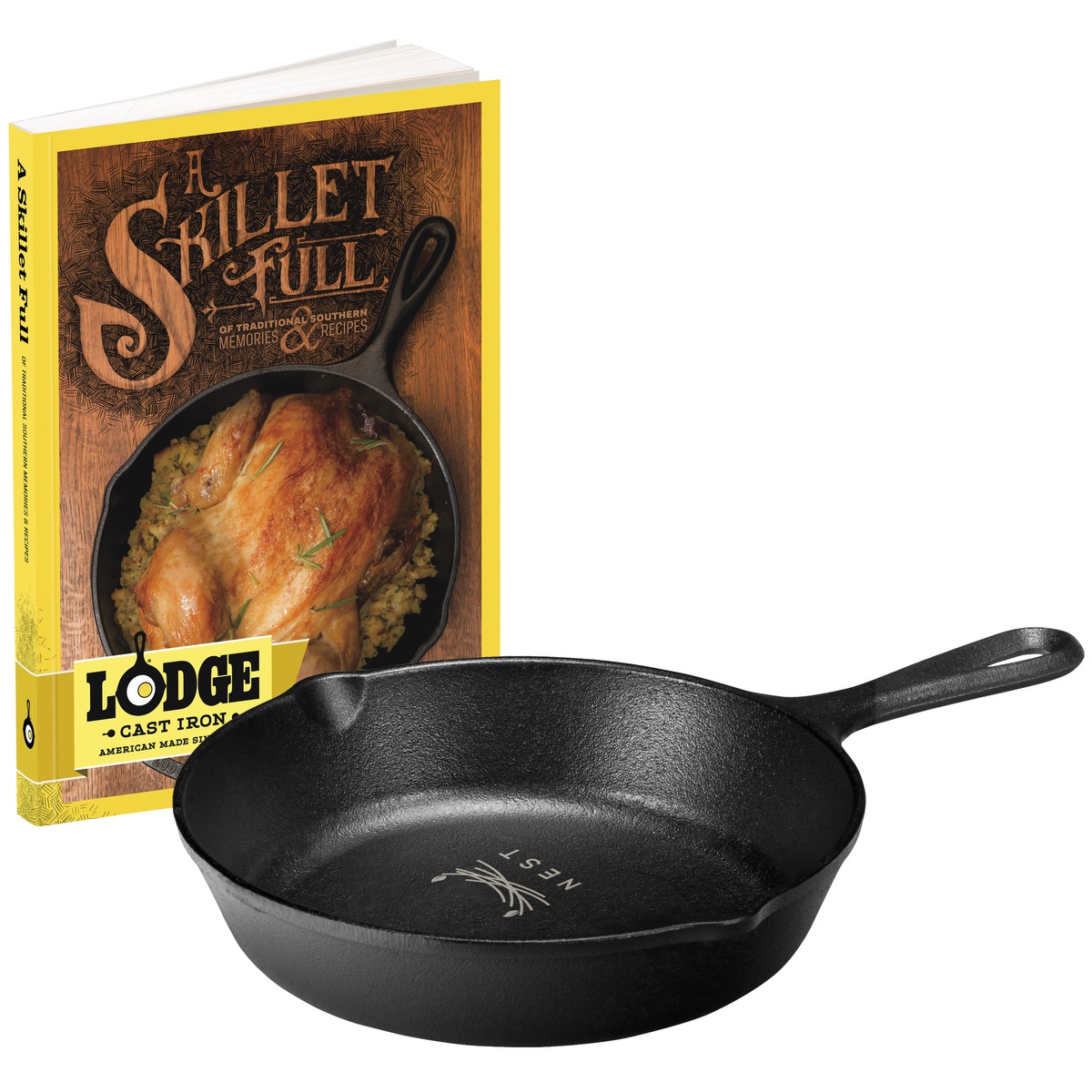 Lodge Lodge® 8" Cast Iron/Skillet Full Cookbook Gift Set - LCI53 black