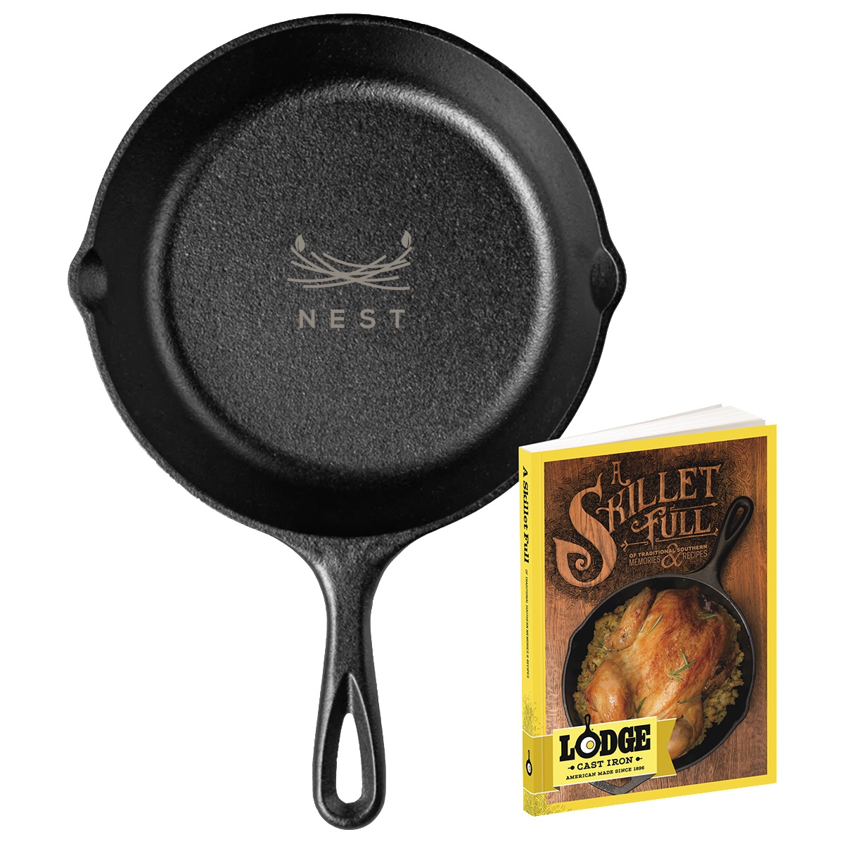 Lodge Lodge® 8" Cast Iron/Skillet Full Cookbook Gift Set - LCI53 Black