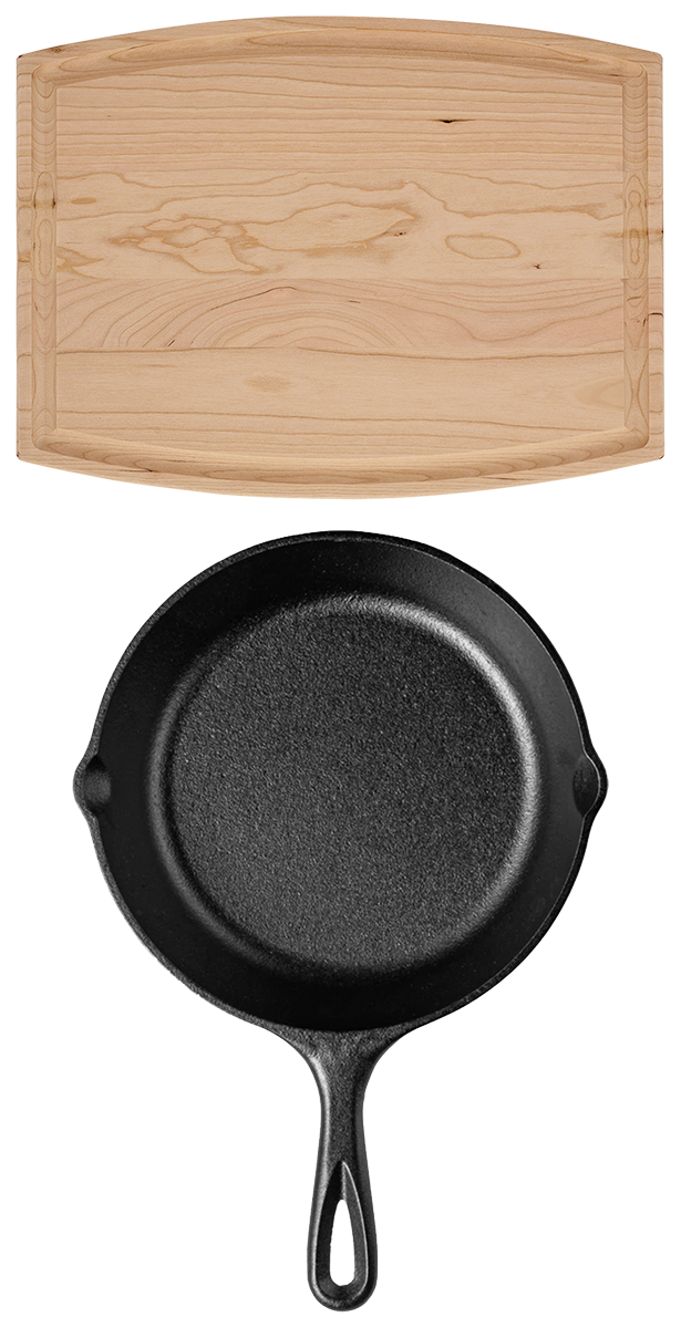 Lodge Lodge® 8" Skillet/12" Arch Cutting Board Gift Set - LCI54 Black