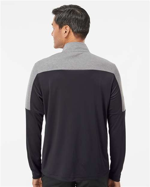 Adidas Men's Ultimate365 Lightweight Colorblocked Quarter-Zip Pullover - A552 Black- Grey Three Melange