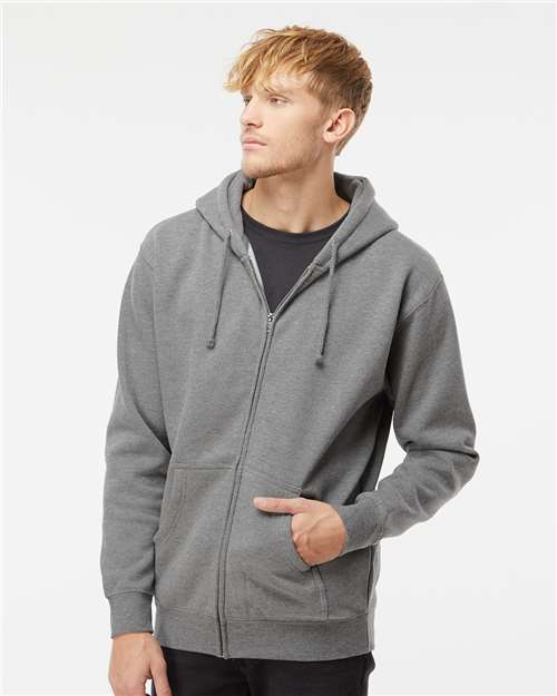 Independent Trading Co. Unisex Heavyweight Full-Zip Hooded Sweatshirt - IND4000Z Gunmetal Heather