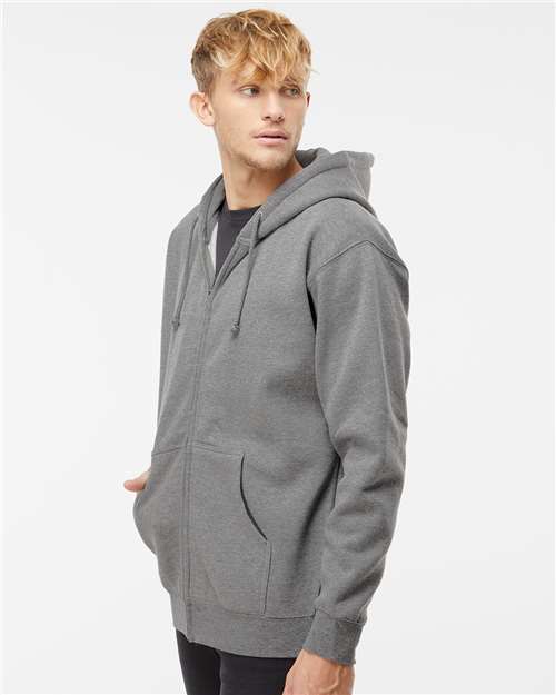 Independent Trading Co. Unisex Heavyweight Full-Zip Hooded Sweatshirt - IND4000Z Gunmetal Heather