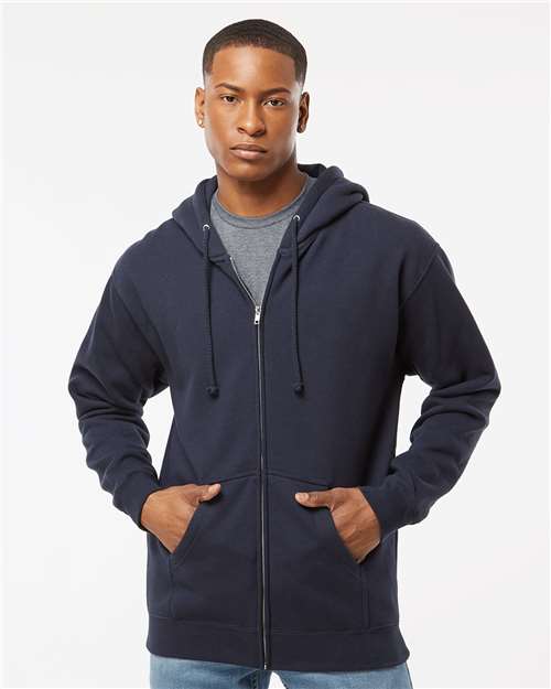 Independent Trading Co. Unisex Heavyweight Full-Zip Hooded Sweatshirt - IND4000Z Navy