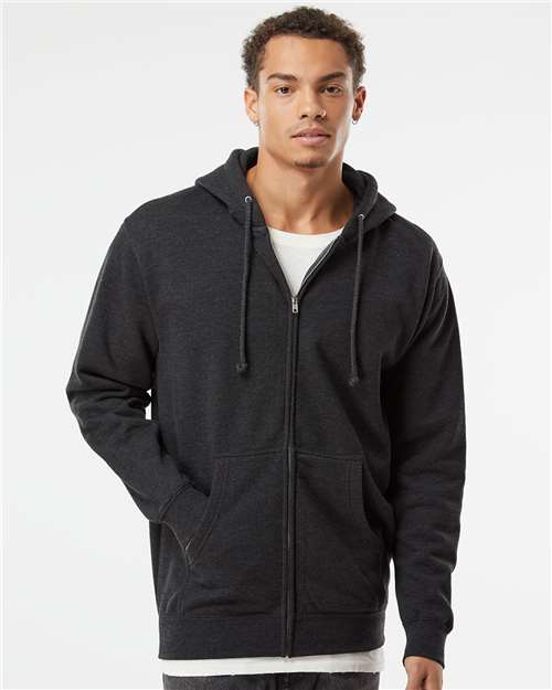 Independent Trading Co. Unisex Heavyweight Full-Zip Hooded Sweatshirt - IND4000Z Charcoal Heather