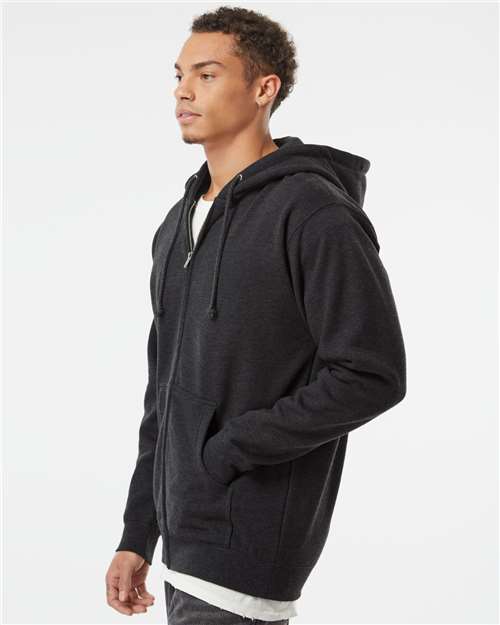 Independent Trading Co. Unisex Heavyweight Full-Zip Hooded Sweatshirt - IND4000Z Charcoal Heather