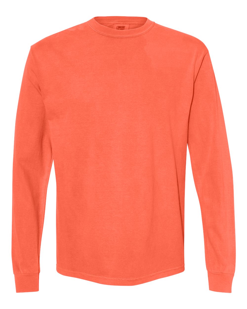 Comfort Colors Unisex Garment-Dyed Heavyweight Long Sleeve T-Shirt - 6014 Neon Red Orange