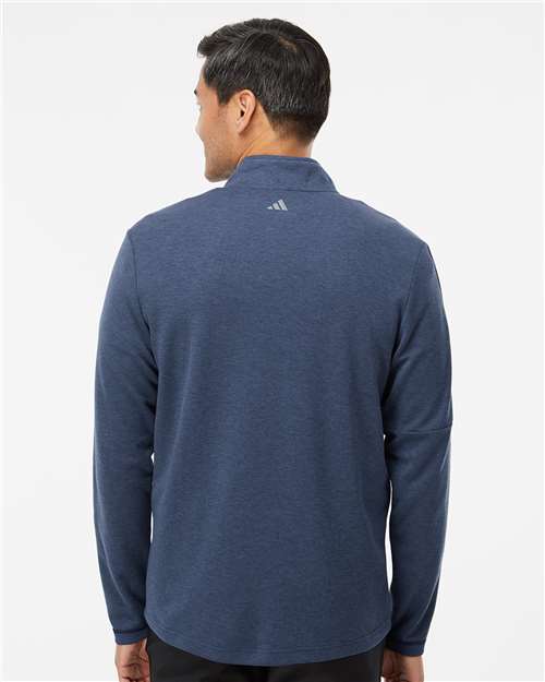 Adidas Men's 3-Stripes Quarter-Zip Sweater Pullover - A554 Collegiate Navy Melange