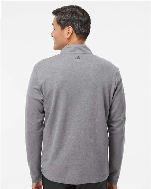 Adidas Men's 3-Stripes Quarter-Zip Sweater Pullover - A554 Grey Three Melange